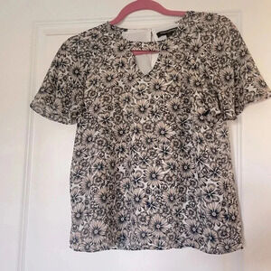 Banana republic floral blouse XS